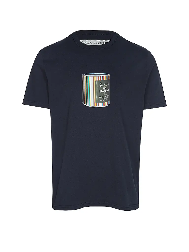 BARBOUR | Paul Smith loves Barbour T-Shirt con grafica barattolo di cera | Blu scuro