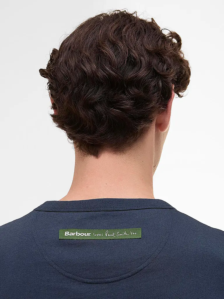 BARBOUR | Paul Smith loves Barbour T-Shirt con grafica barattolo di cera | Blu scuro