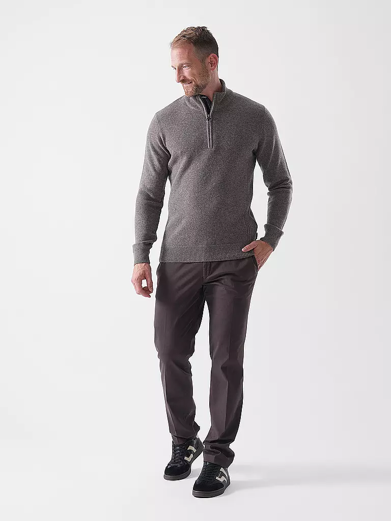 BARBOUR | Pullover Troyer HOLDIN | Marrone chiaro