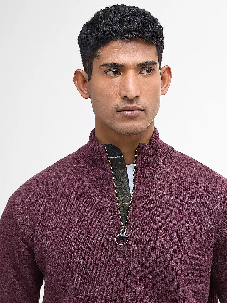 BARBOUR | Pullover Troyer HOLDIN | Rosso scuro