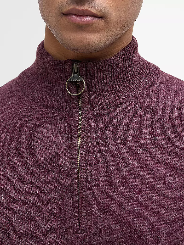 BARBOUR | Pullover Troyer HOLDIN | Rosso scuro