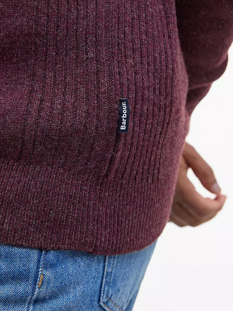 BARBOUR | Pullover Troyer HOLDIN | Rosso scuro