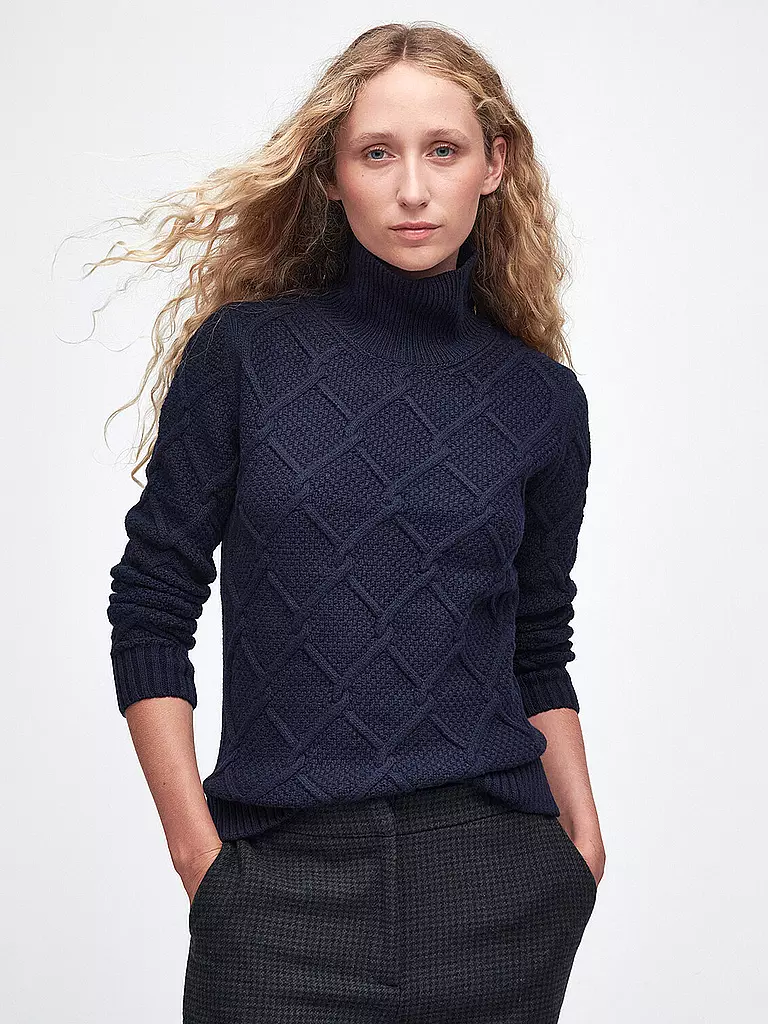 BARBOUR | Rollkragenpullover BURNE  | Blu scuro