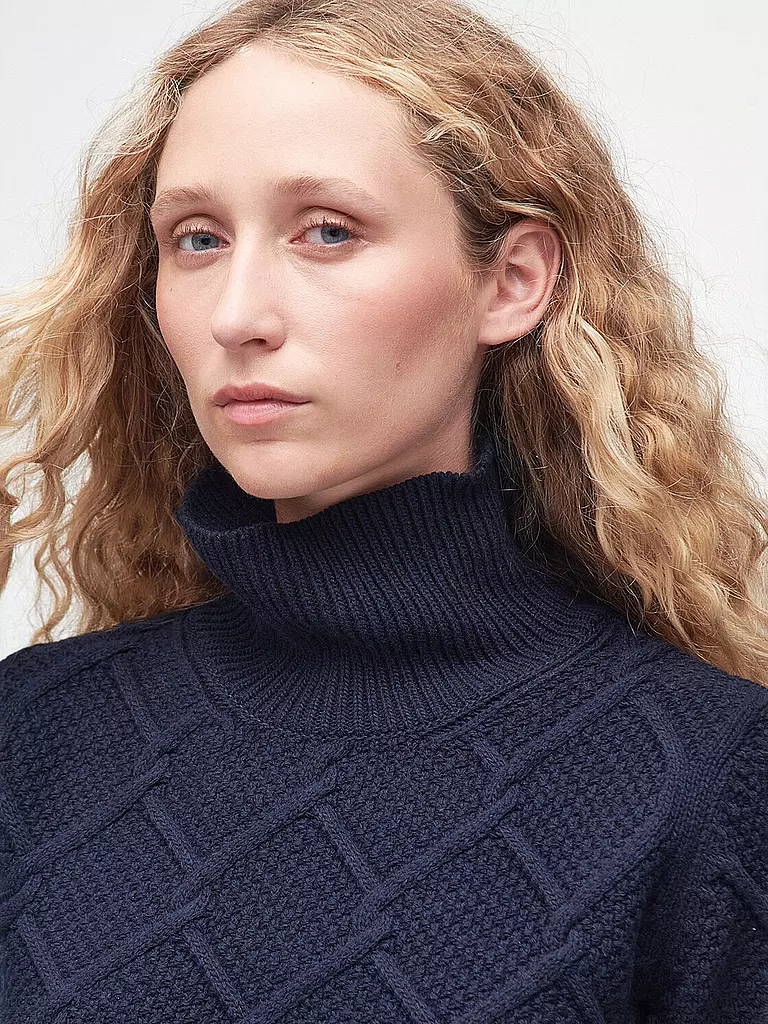BARBOUR | Rollkragenpullover BURNE  | Blu scuro