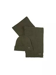BARBOUR | Set regalo 2 pezzi sciarpa e cappello CARLTON | Oliva