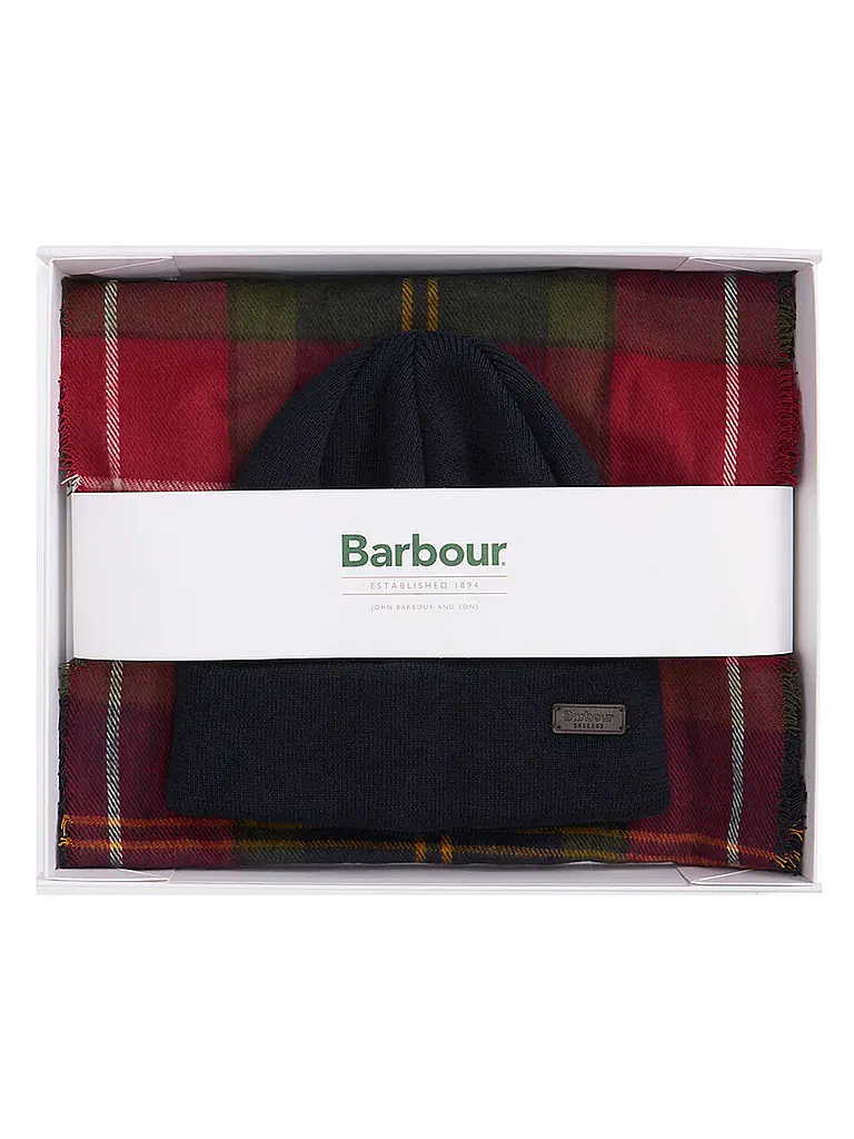 BARBOUR | Set regalo 2 pezzi sciarpa e cappello SWINTON CHRISTMAS | 