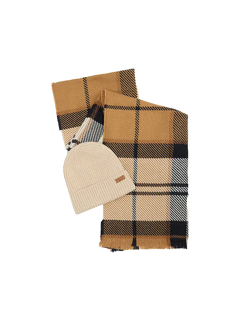 BARBOUR | Set regalo berretto e sciarpa PENDLE | Beige