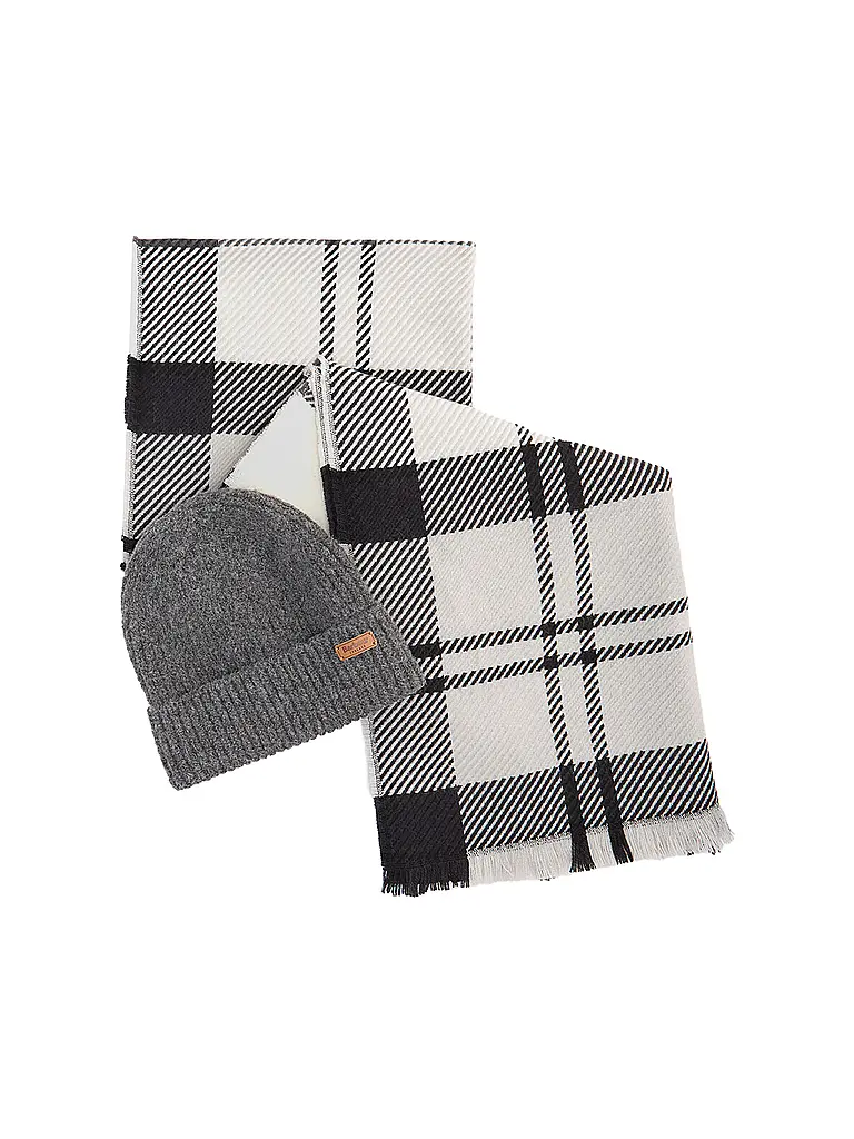 BARBOUR | Set regalo berretto e sciarpa PENDLE | Grigio