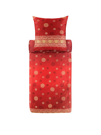 BASSETTI | Biancheria da letto in raso PALLAVICINO 70x90cm/140x200cm Rosso