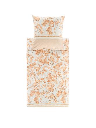 BASSETTI | Biancheria da letto in raso IBISCUS 70x90cm/140x200cm Crema/Corallo