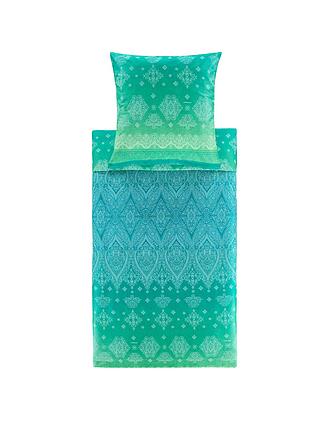 BASSETTI | Biancheria da letto in raso KERALA 2x 70x90cm / 200x200cm Verde