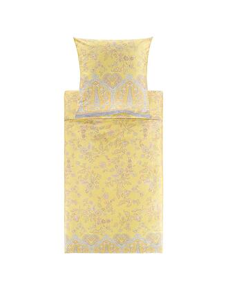 BASSETTI | Biancheria da letto in raso INDIAN ROSES 2x 70x90cm / 200x200cm Giallo