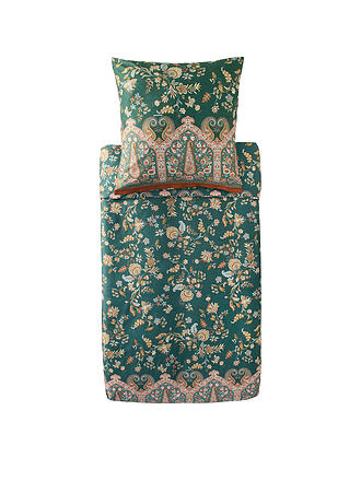 BASSETTI | Biancheria da letto in raso 70x90cm / 140x200cm INDIAN ROSES Verde