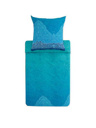 BASSETTI | Biancheria da letto in raso DOLCEACQUA 70x90cm/140x200cm Blu