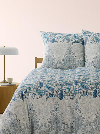 BASSETTI | Biancheria da letto in raso MONNALISA 2x 70x90cm / 200x200cm Blu fumo