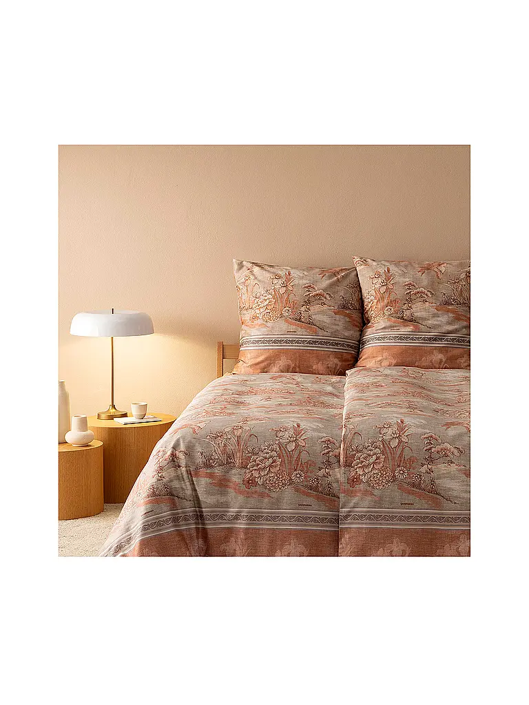 BASSETTI | Biancheria da letto in raso 70x90cm / 140x200cm ACQUAFORTE Terracotta | Arancione