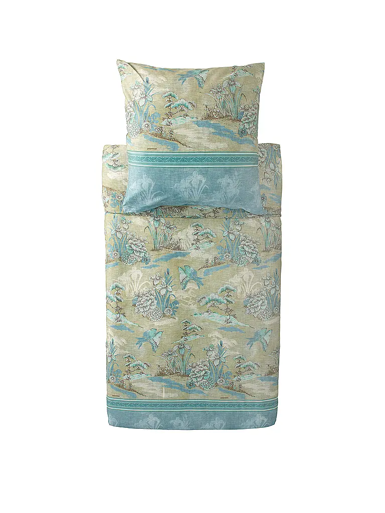 BASSETTI | Biancheria da letto in raso 70x90cm / 140x200cm ACQUAFORTE Verde | Menta