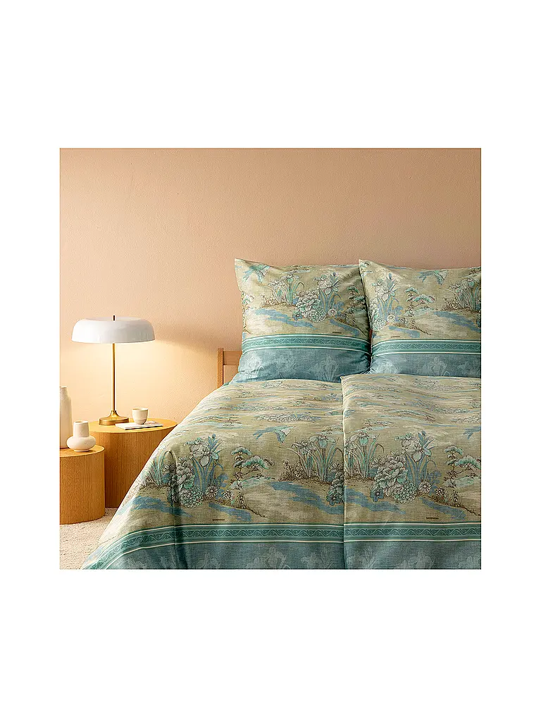 BASSETTI | Biancheria da letto in raso 70x90cm / 140x200cm ACQUAFORTE Verde | Menta