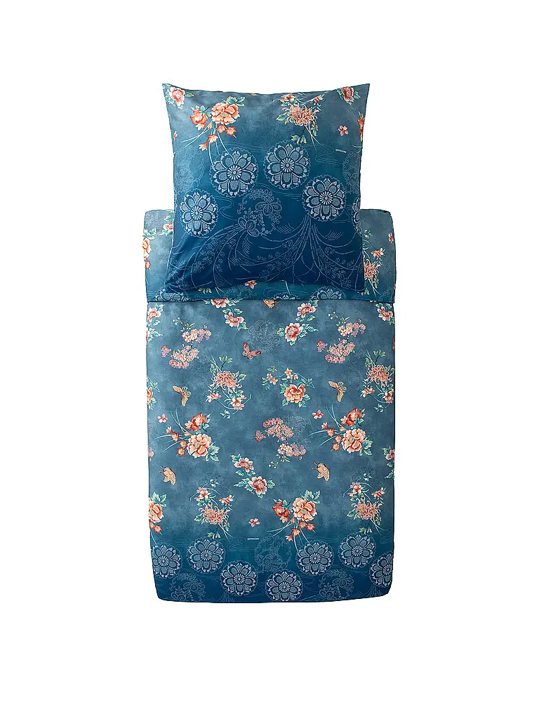 BASSETTI | Biancheria da letto in raso 70x90cm / 140x200cm ESPERIDI Petrolio | Blu
