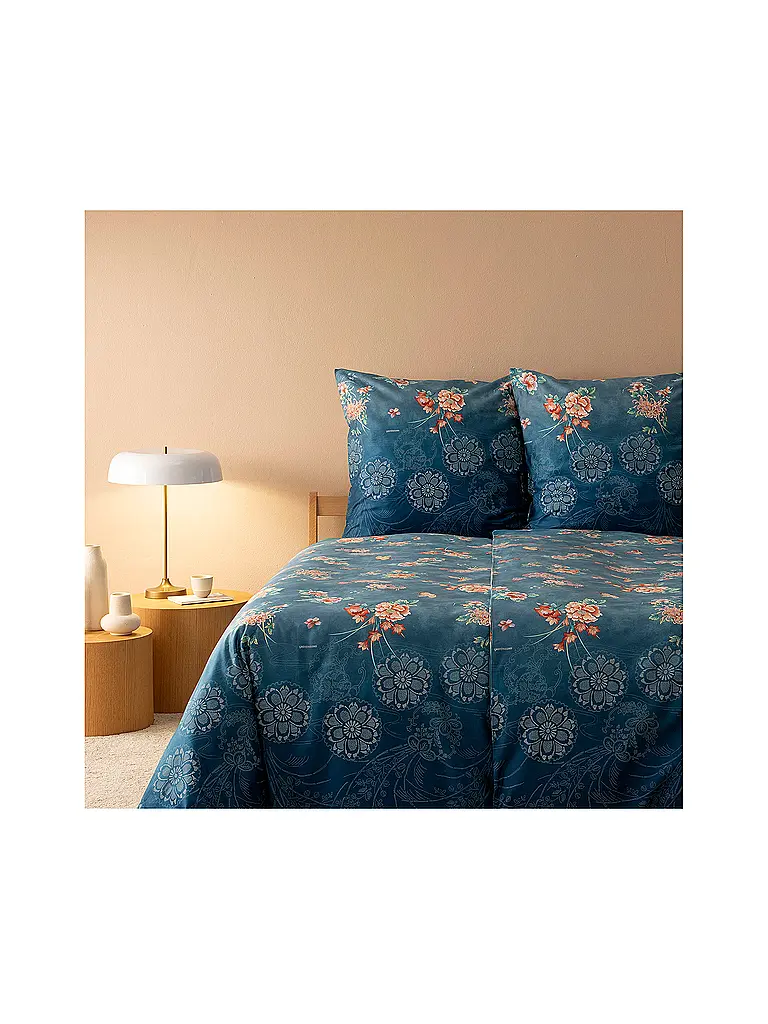 BASSETTI | Biancheria da letto in raso 70x90cm / 140x200cm ESPERIDI Petrolio | Blu