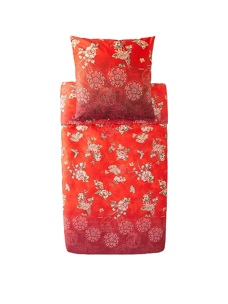 BASSETTI | Biancheria da letto in raso 70x90cm / 140x200cm ESPERIDI Rosso | Rosso
