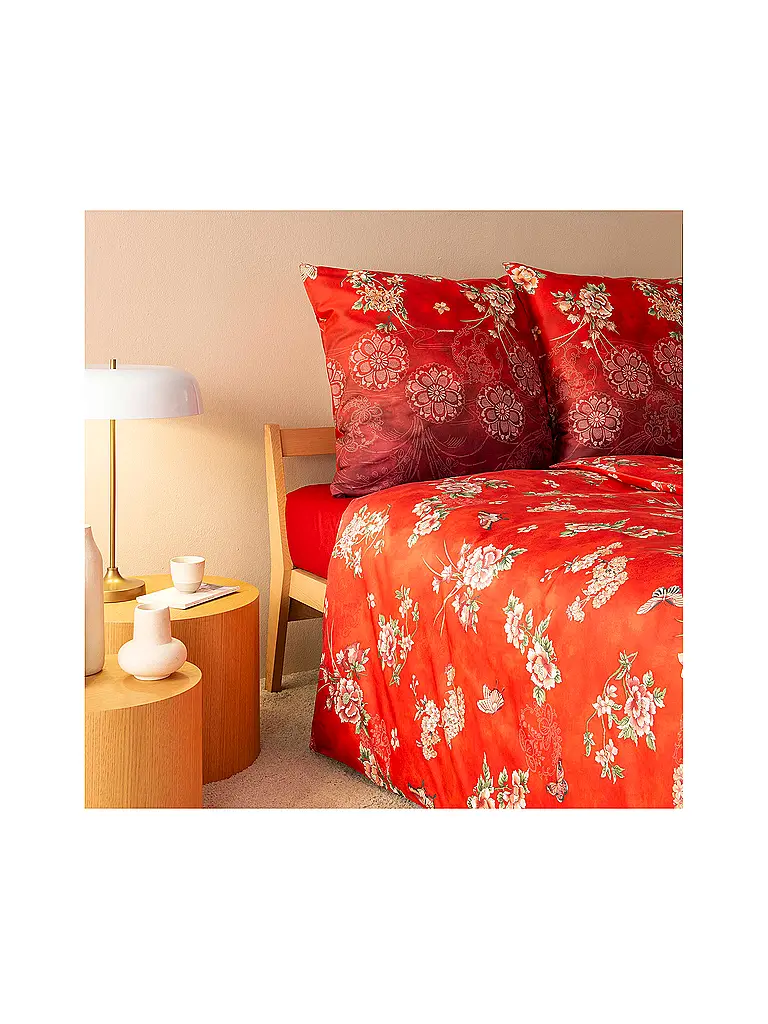 BASSETTI | Biancheria da letto in raso 70x90cm / 140x200cm ESPERIDI Rosso | 