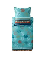 BASSETTI | Biancheria da letto in raso 70x90cm / 140x200cm FLORENCE Turchese | Turchese