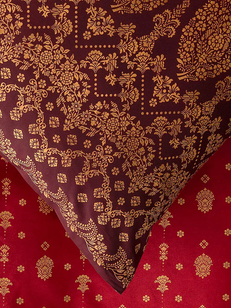 BASSETTI | Biancheria da letto in raso 70x90cm / 140x200cm GOLD DECOR Bordeaux |