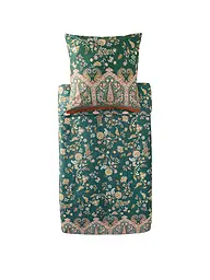 BASSETTI | Biancheria da letto in raso 70x90cm / 140x200cm INDIAN ROSES Blu | Verde scuro