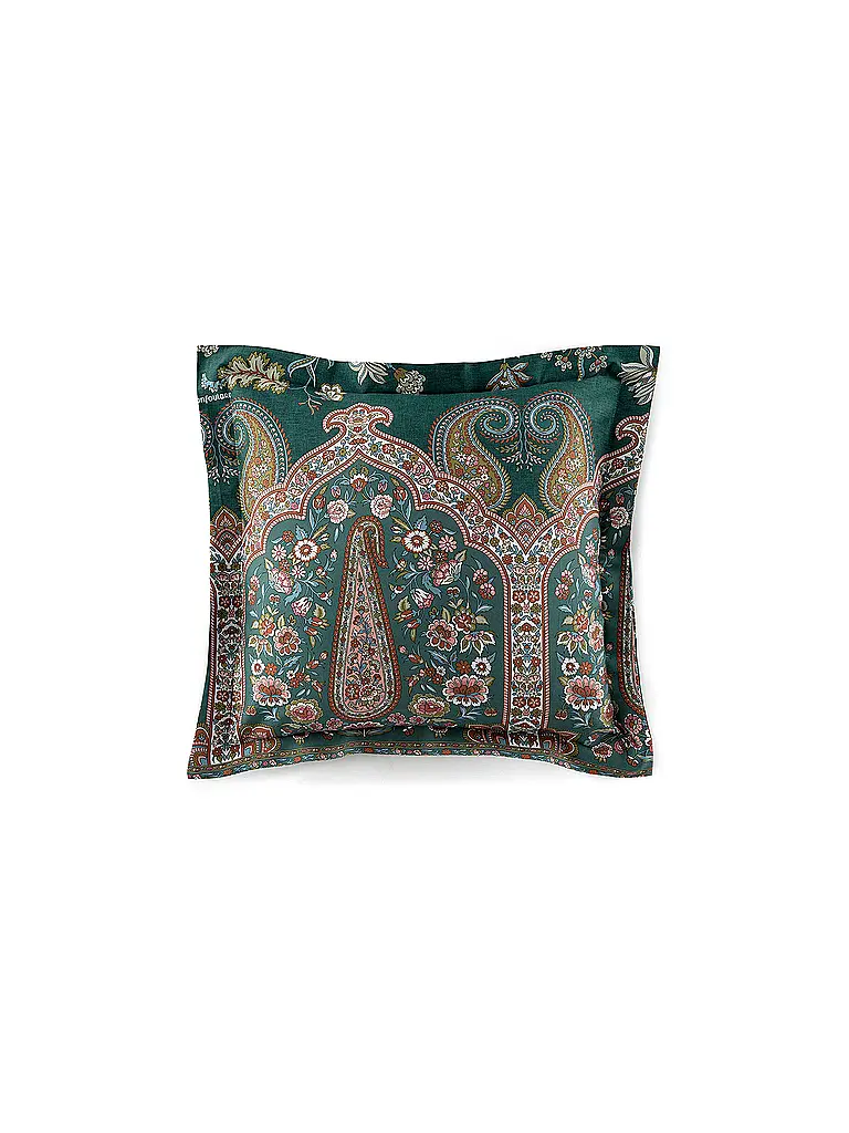 BASSETTI | Biancheria da letto in raso 70x90cm / 140x200cm INDIAN ROSES Verde | 