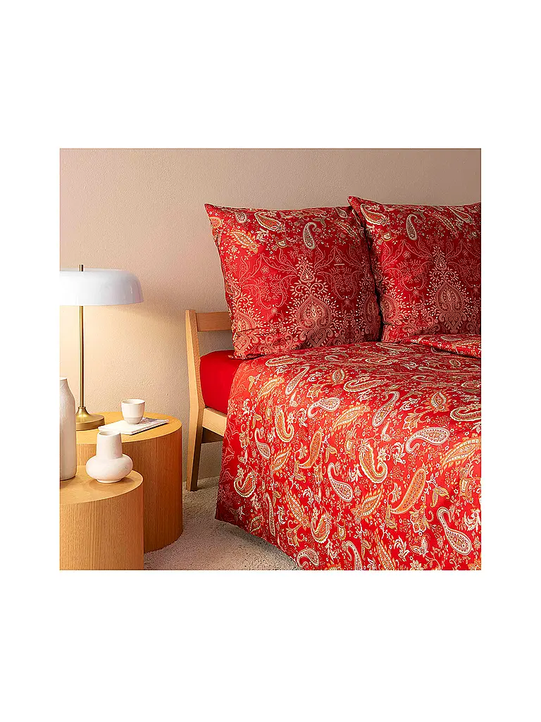 BASSETTI | Biancheria da letto in raso 70x90cm / 140x200cm MONNALISA Rosso | 