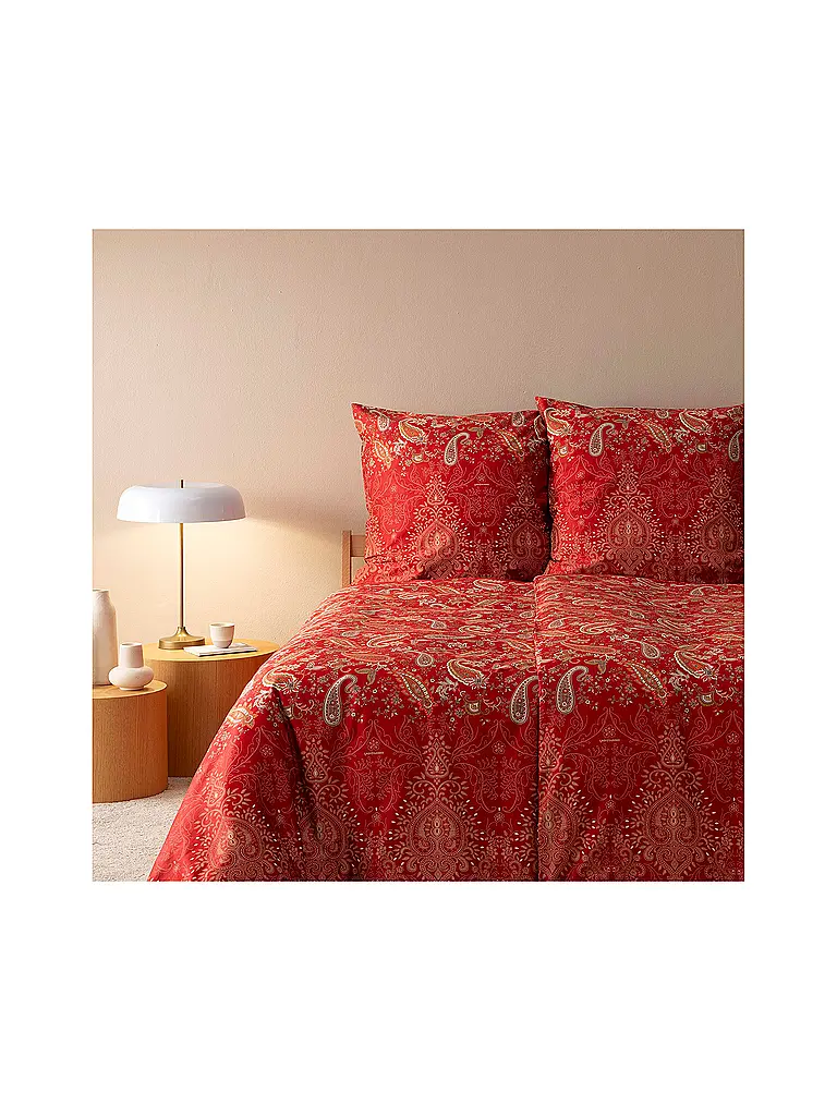 BASSETTI | Biancheria da letto in raso 70x90cm / 140x220cm MONNALISA Rosso | Rosso scuro