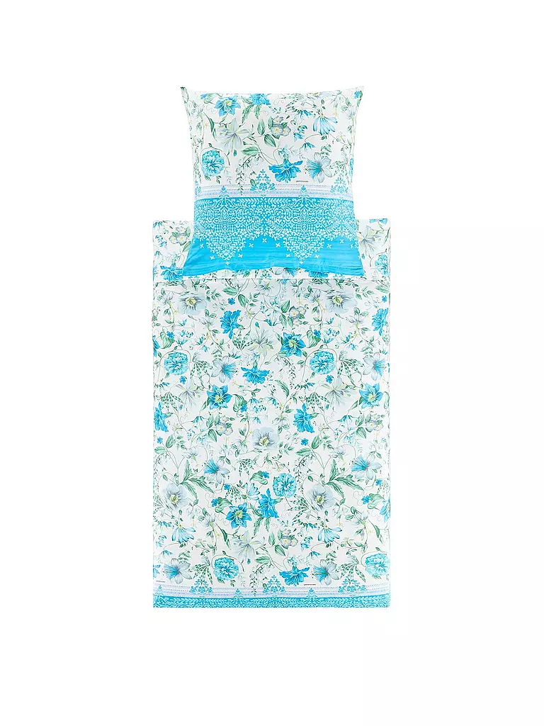 BASSETTI | Biancheria da letto in raso CASABLANCA 70x90cm/140x200cm Blu | Blu