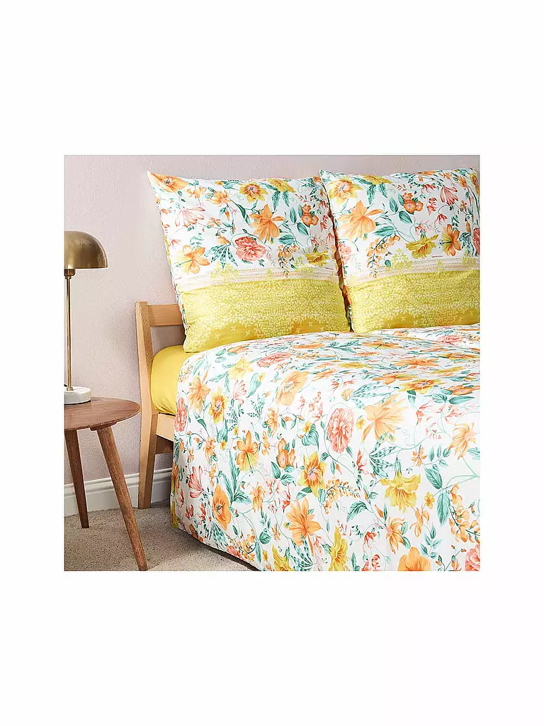 BASSETTI | Biancheria da letto in raso CASABLANCA 70x90cm/140x200cm Giallo | 