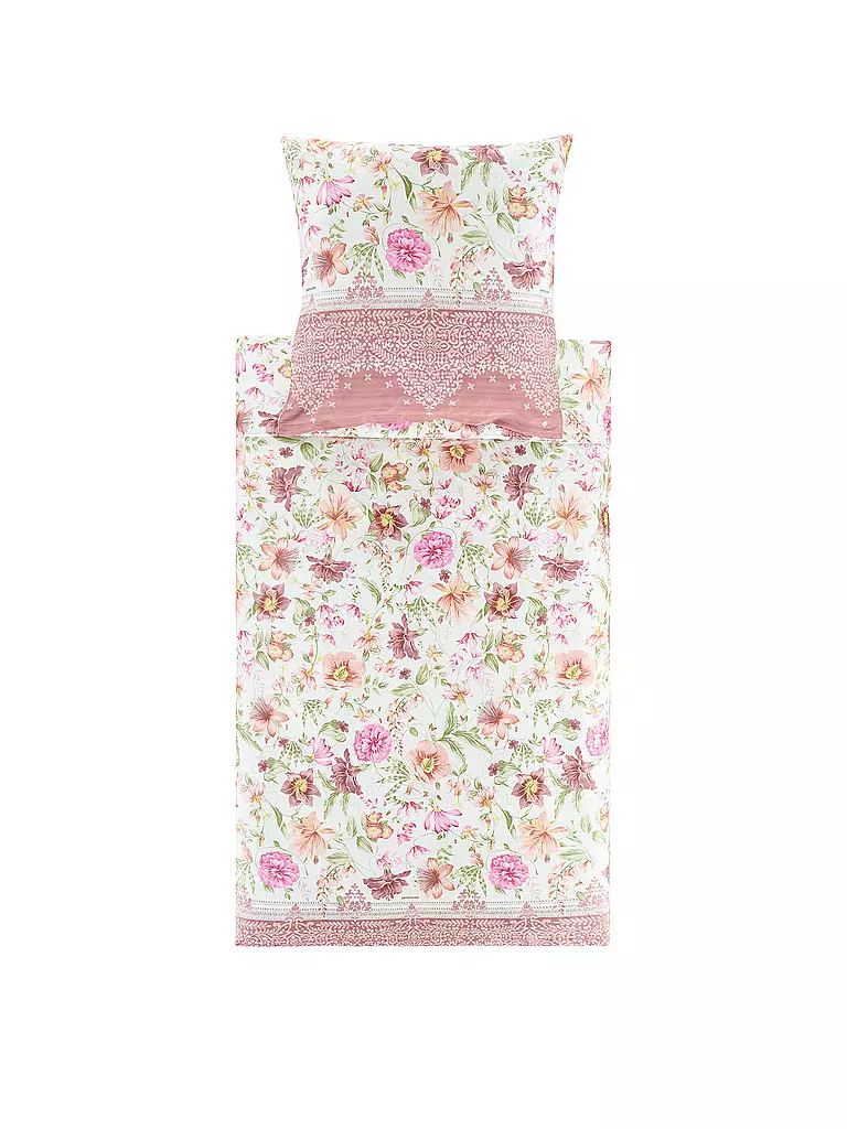 BASSETTI | Biancheria da letto in raso CASABLANCA 70x90cm/140x200cm Rosa antico | Rosa