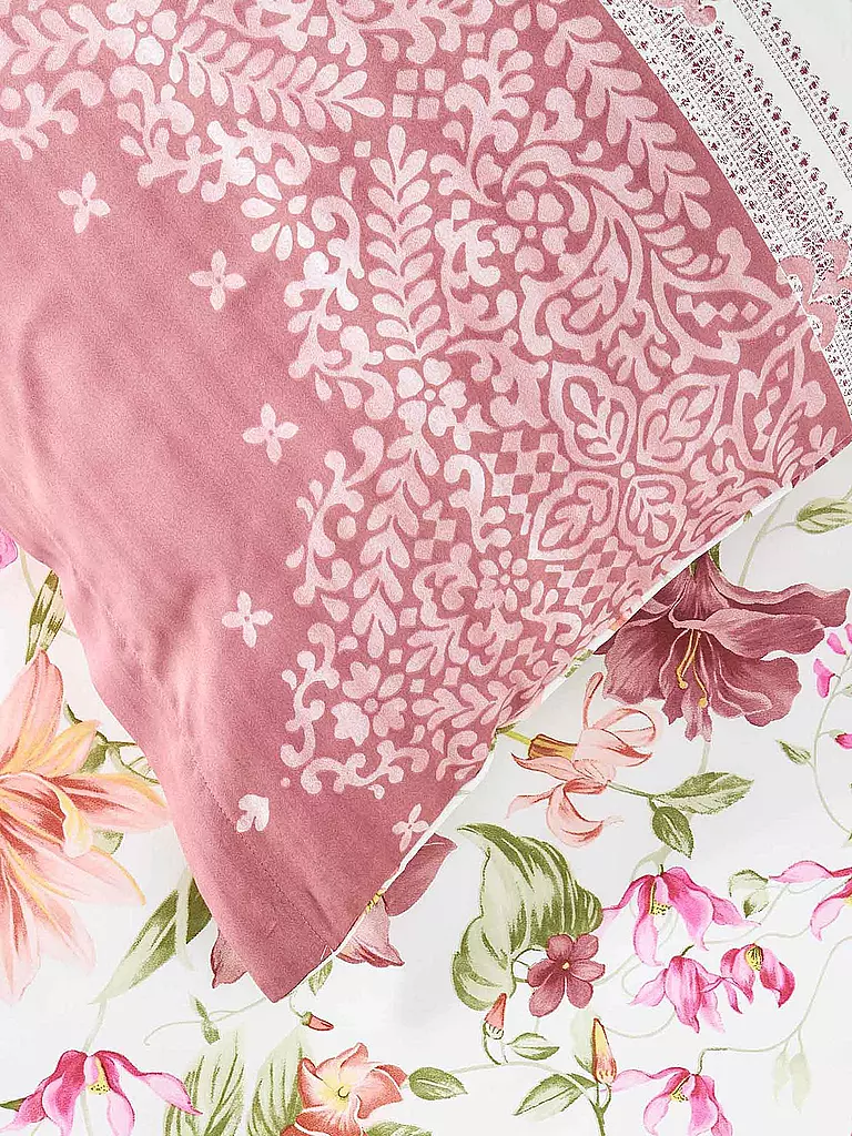BASSETTI | Biancheria da letto in raso CASABLANCA 70x90cm/140x200cm Rosa antico | 