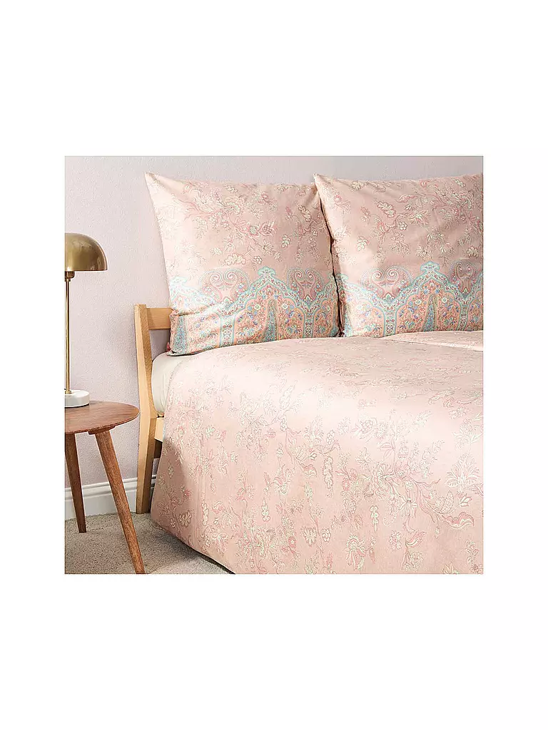 BASSETTI | Biancheria da letto in raso INDIAN ROSES 2x 70x90cm / 200x200cm Beige | 