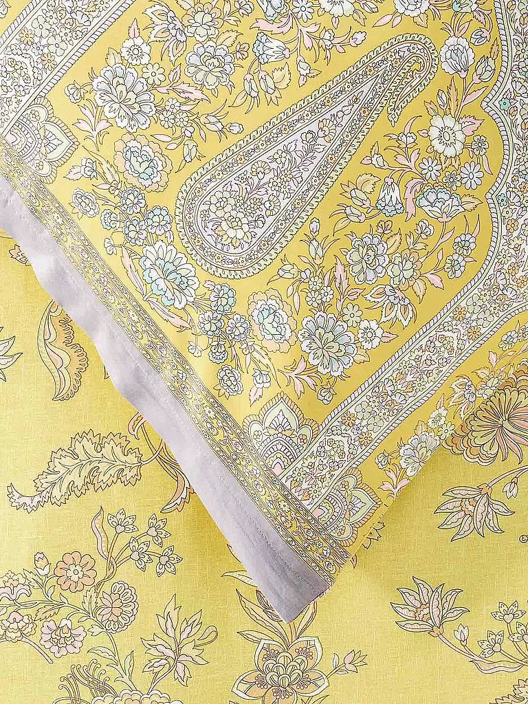 BASSETTI | Biancheria da letto in raso INDIAN ROSES 2x 70x90cm / 200x200cm Giallo | 