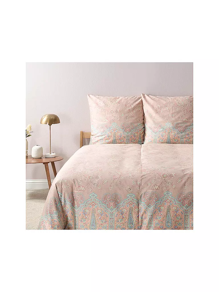 BASSETTI | Biancheria da letto in raso INDIAN ROSES 70x90cm/140x200cm Beige | Beige