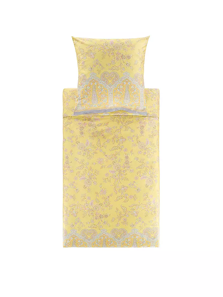BASSETTI | Biancheria da letto in raso INDIAN ROSES 70x90cm/140x200cm Giallo | Giallo