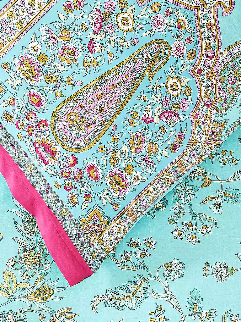BASSETTI | Biancheria da letto in raso INDIAN ROSES 70x90cm/140x200cm Menta | 