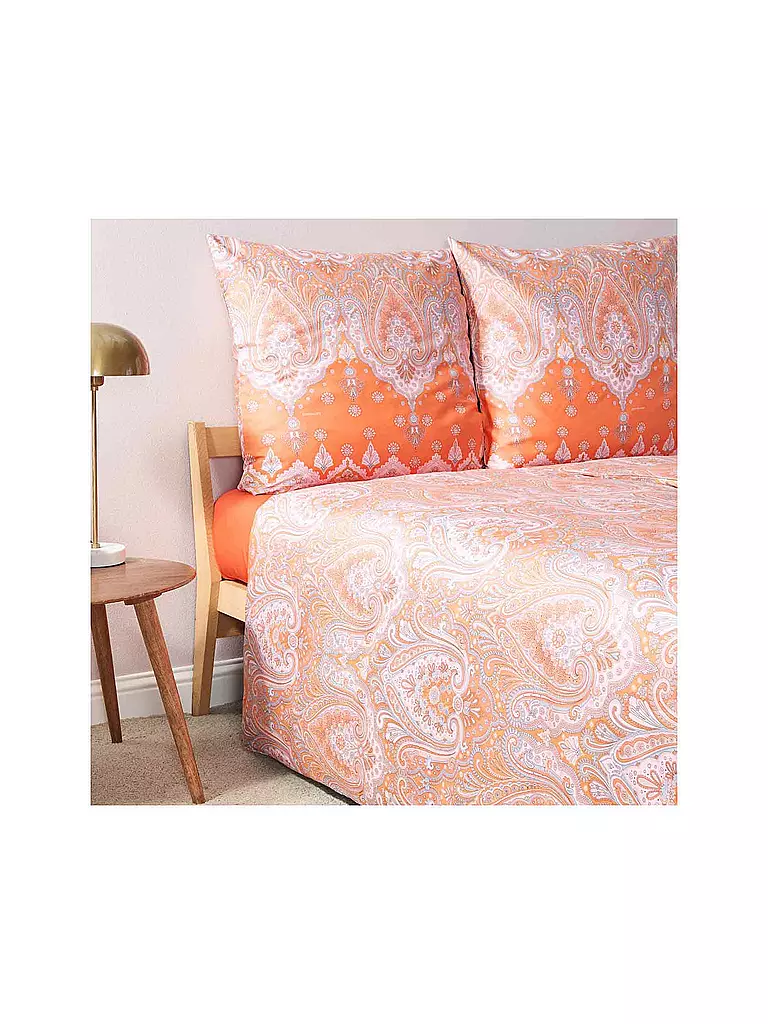 BASSETTI | Biancheria da letto in raso ISOLABELLA 70x90cm/140x200cm Arancione | 