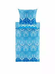 BASSETTI | Biancheria da letto in raso ISOLABELLA 70x90cm/140x200cm Arancione | Blu