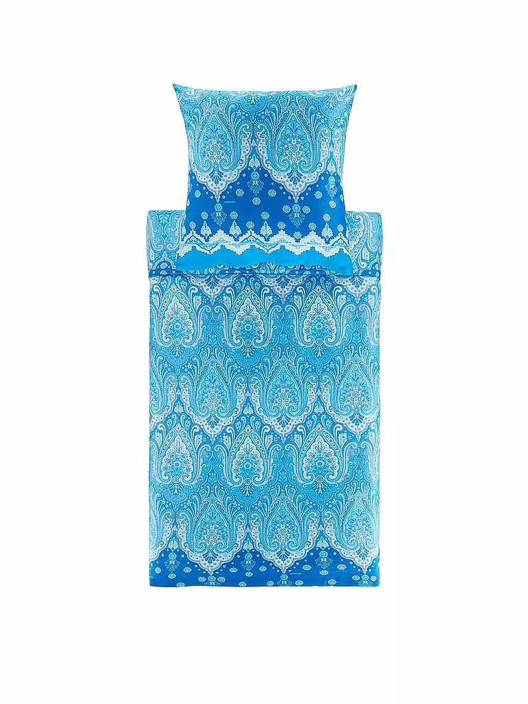 BASSETTI | Biancheria da letto in raso ISOLABELLA 70x90cm/140x200cm Blu | Blu