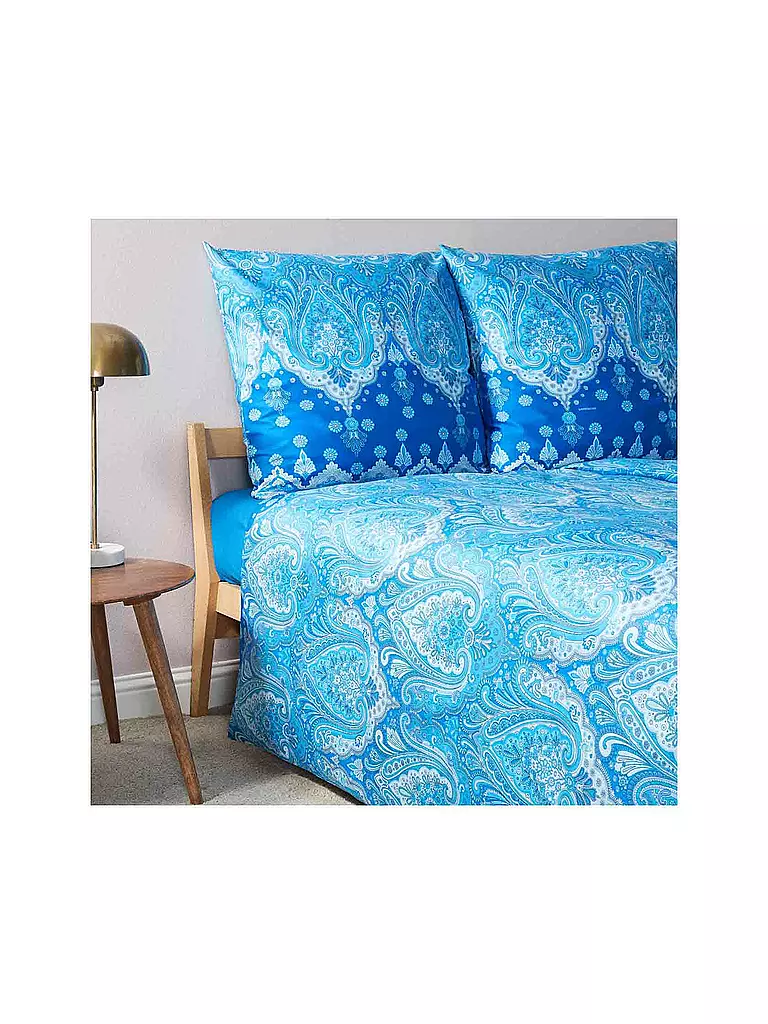 BASSETTI | Biancheria da letto in raso ISOLABELLA 70x90cm/140x200cm Blu | 