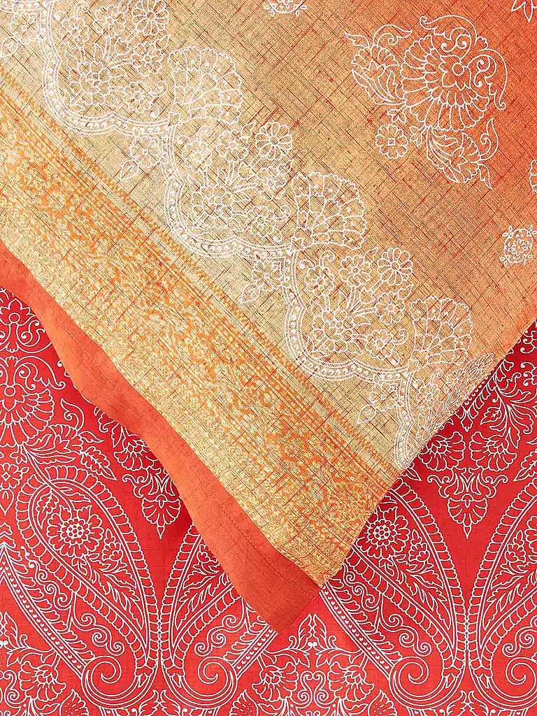 BASSETTI | Biancheria da letto in raso KERALA 70x90cm/140x200cm Arancione | 