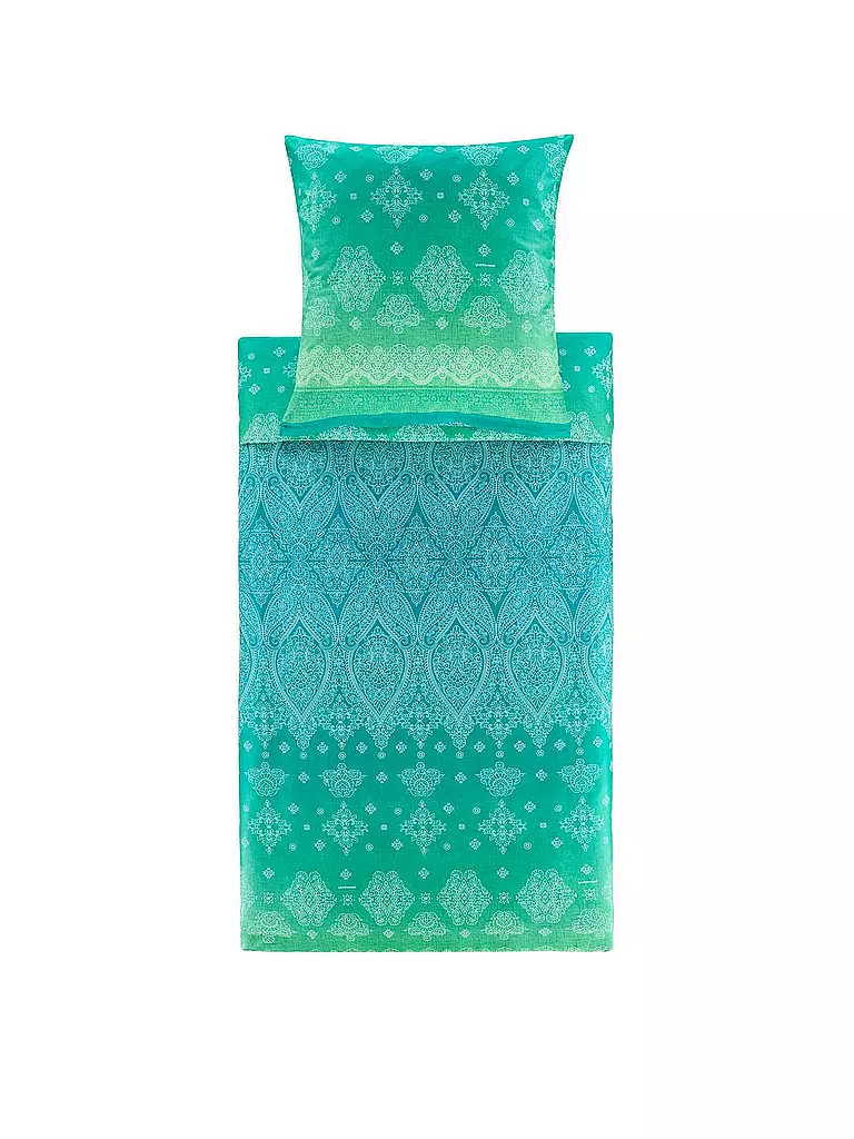 BASSETTI | Biancheria da letto in raso KERALA 70x90cm/140x200cm Verde | Verde