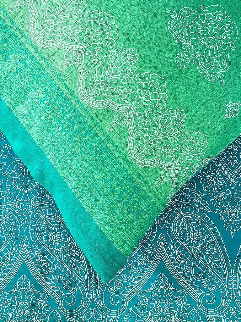 BASSETTI | Biancheria da letto in raso KERALA 70x90cm/140x200cm Verde | 