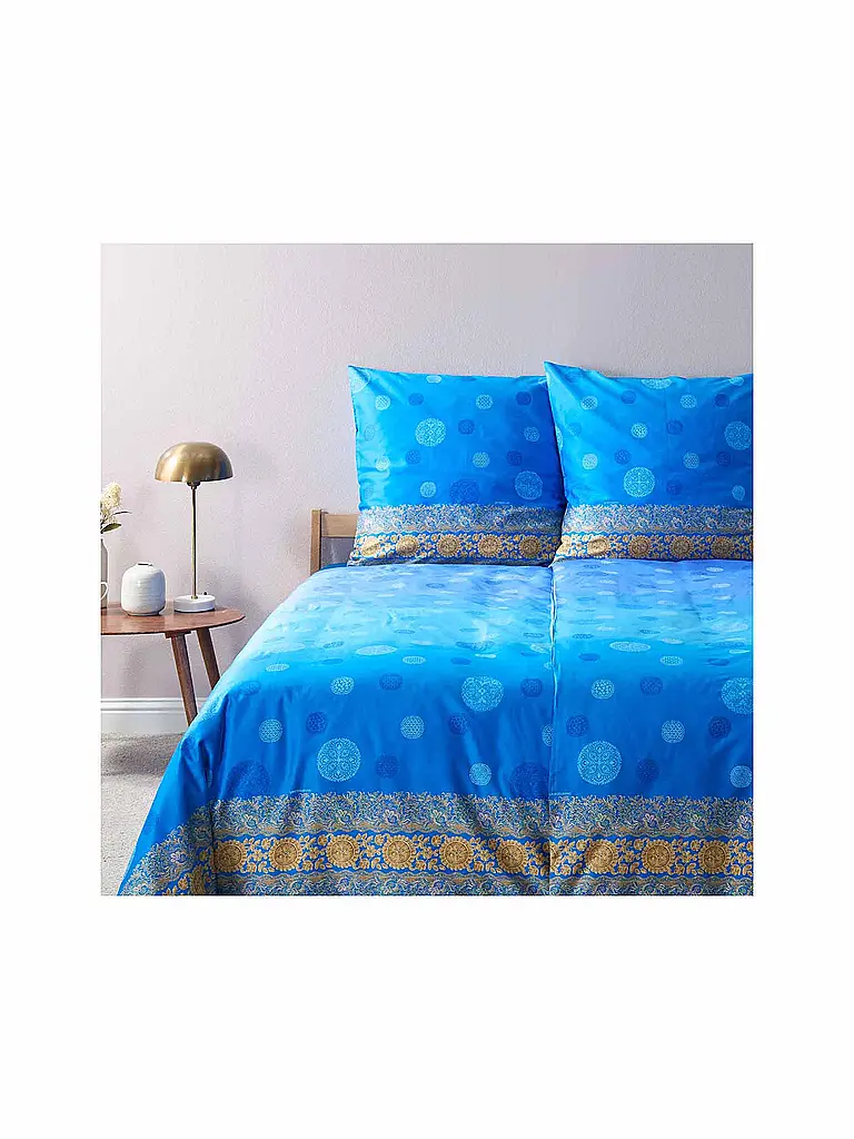 BASSETTI | Biancheria da letto in raso NAIROBI 70x90cm/140x200cm Blu | Blu
