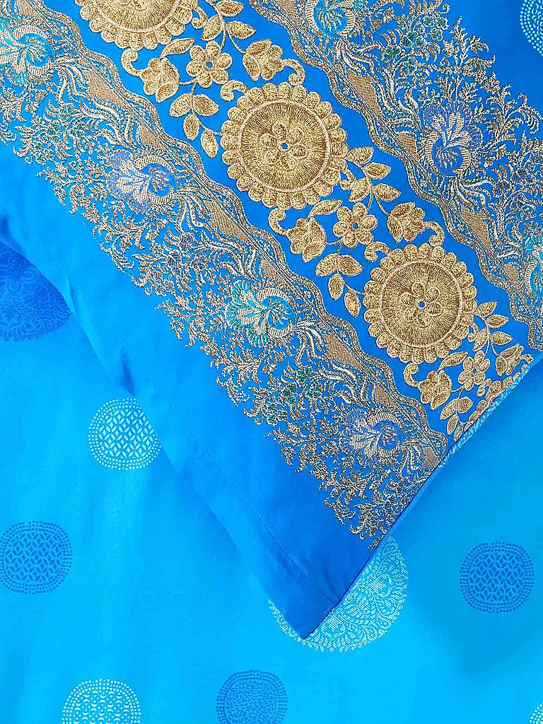 BASSETTI | Biancheria da letto in raso NAIROBI 70x90cm/140x200cm Blu | 